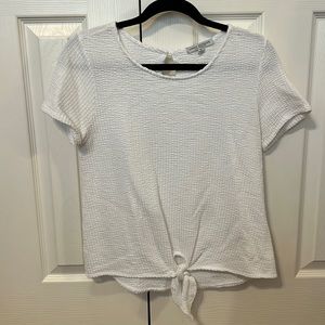 White front tie top